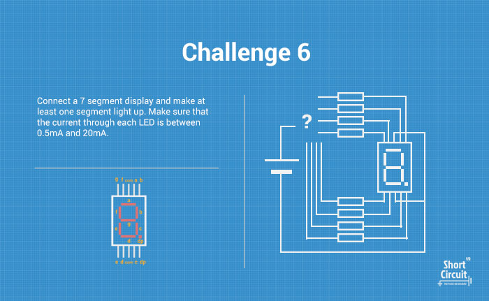 tablemat with challenge 6 description, extra info and circuit diagram